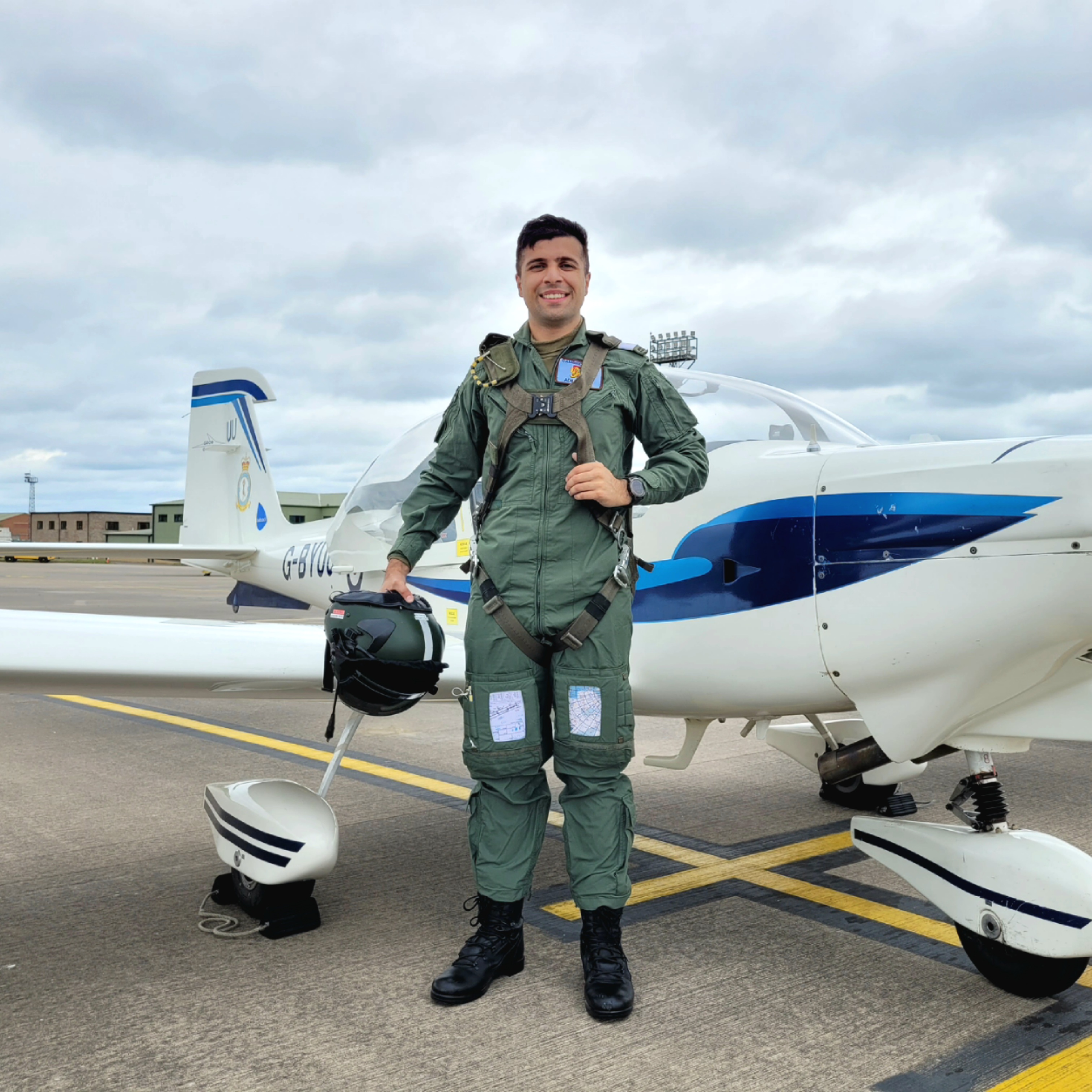 Adil Lakha with a plane