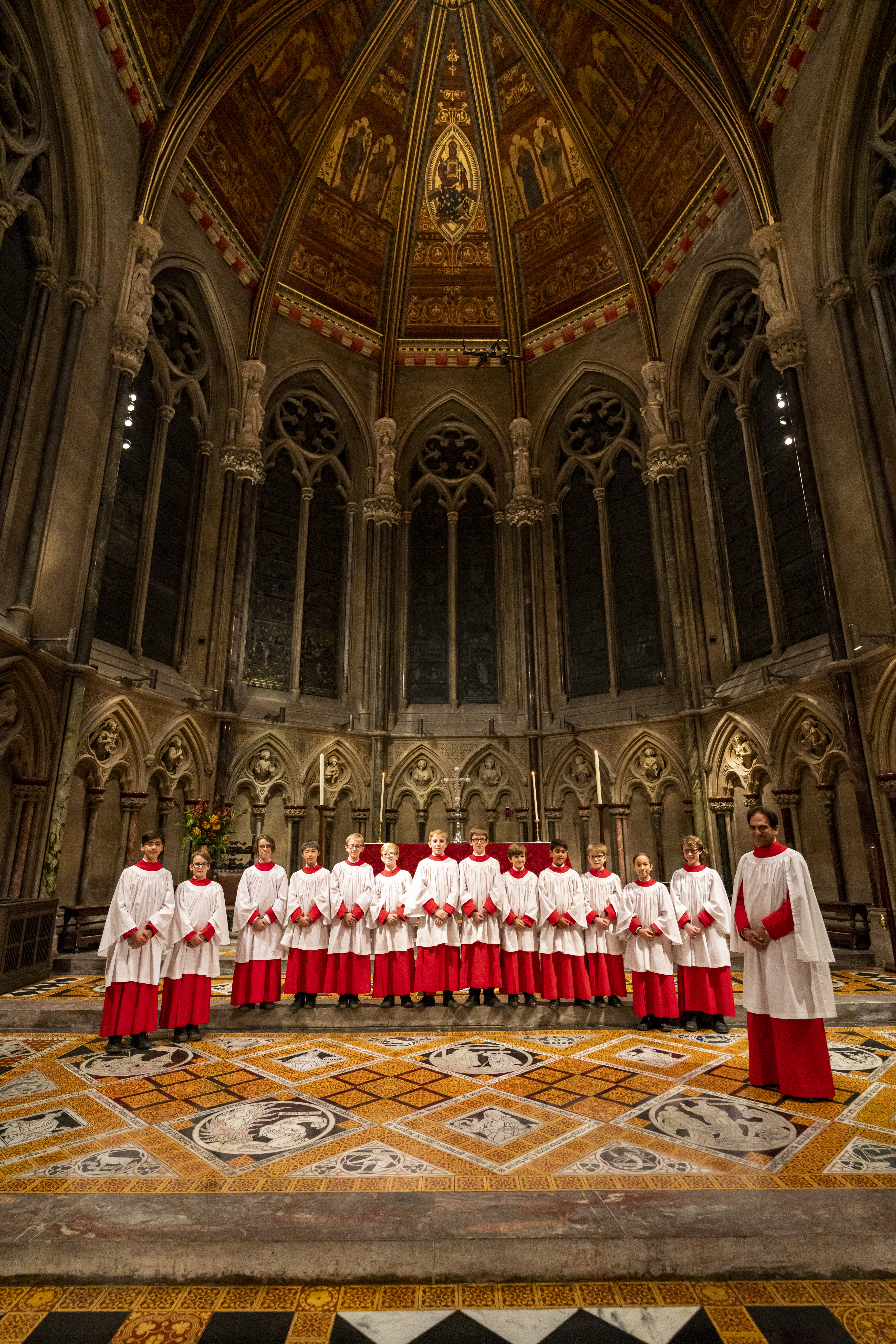 Andrew Nethsingha with the choristers